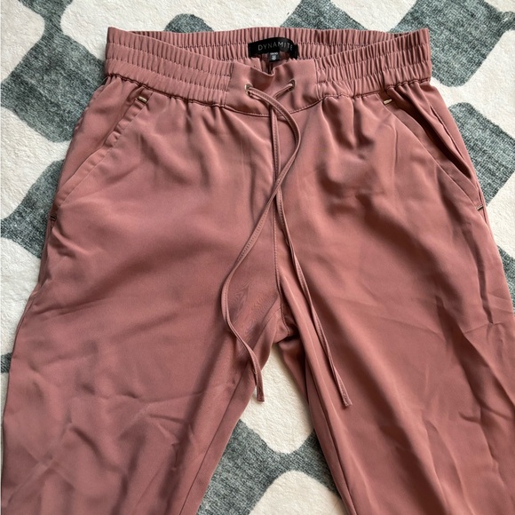 Dynamite Sacha Belted Jogger Pants - Pink Mauve XS - Picture 2 of 7